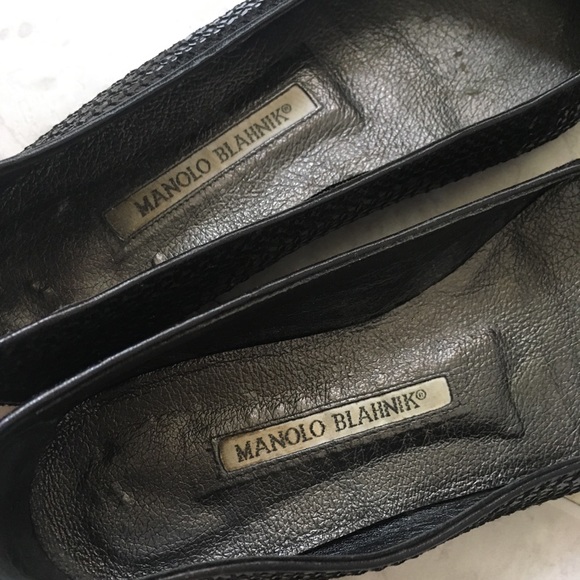Manolo Blahnik Black Sequin Ballet Flats - Picture 5 of 10